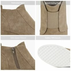 Platform Wedge Ankle Booties TAUPE 10 Platform Wedge Ankle Booties TAUPE -DREAM PAIRS Sales 6 69