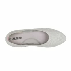 Pointed Toe Knitted Work Flats SILVER -DREAM PAIRS Sales 6 73