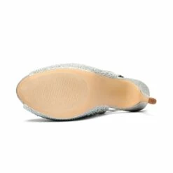 Peep Toe Rhinestone Pumps SILVER GLITTER 11 Peep Toe Rhinestone Pumps SILVER GLITTER -DREAM PAIRS Sales 6 94